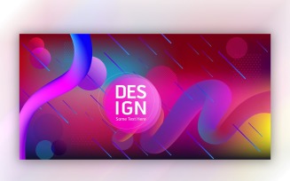 Liquefy Fluid Red and Yellow Color Banner Design Illustration