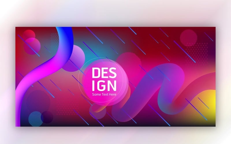 Liquefy Fluid Red and Yellow Color Banner Design Illustration