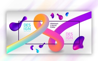 Liquefy Fluid Sliver Color Banner Design Illustration