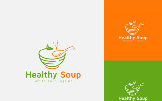 Healthy Hot Soup Logo Design Template