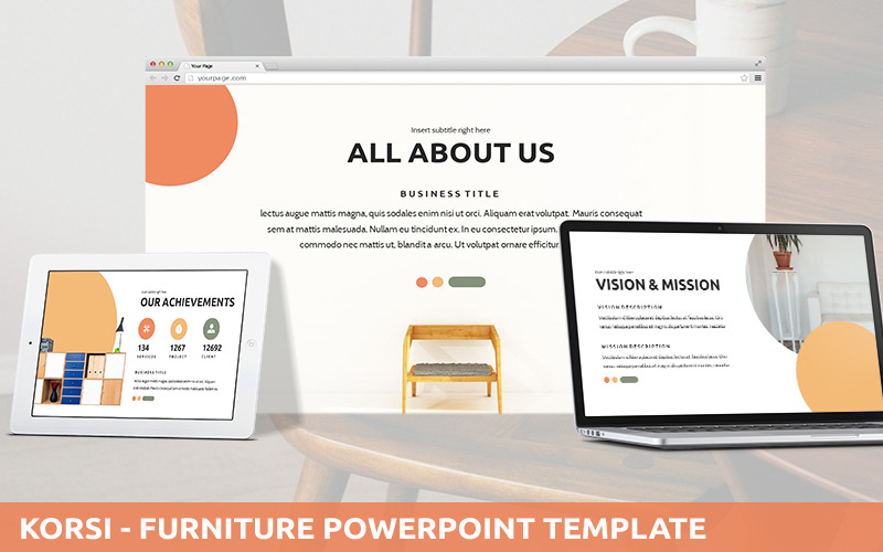 Korsi - Furniture Powerpoint Template PowerPoint Template