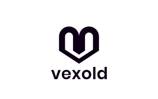 Letter V Bold Logo Template