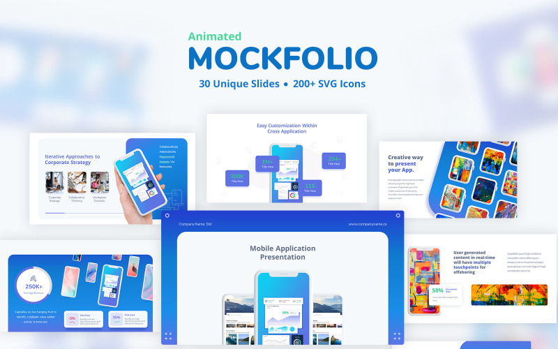 MockFolio - Animated Mockup Powerpoint Template PowerPoint Template