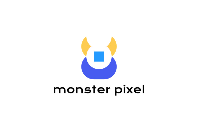 Monster Pixel - Flat Logo Logo Template