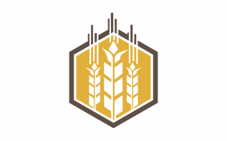 Wheat Hexagon Logo Template