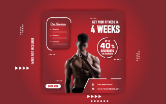 Gym Fitness Promotional Sale Banner Template