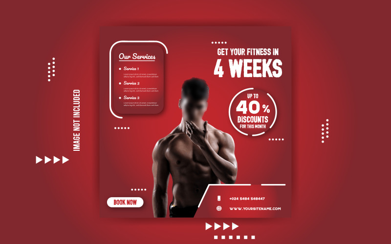 Gym Fitness Promotional Sale Banner Template Corporate Identity