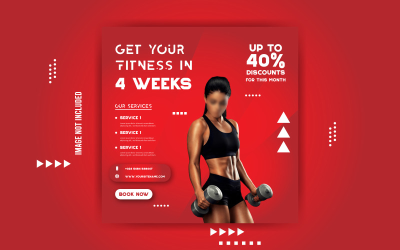 Gym Fitness Promotional Sale Banner Corporate Identity