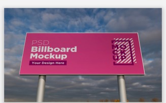 Advertising Hooding Sign Mockup Two Pole