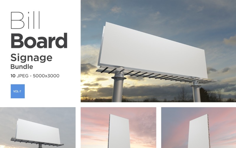 Hi Outdoor Advertising Billboard Sign Mockup Set Vol-7 Product Mockup