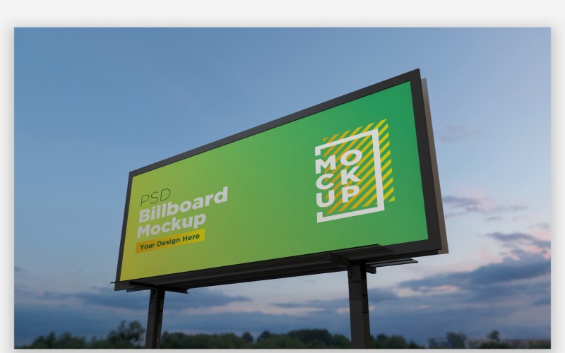 Hooding Billboard Mockup Side View Product Mockup