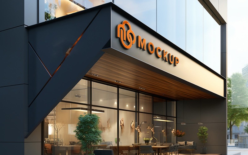 3d Building Sign Logo Mockup Product Mockup