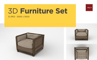 Luxury Sofa Front View Furniture 3d Photo Vol-4 Product Mockup