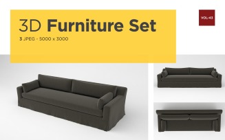 Luxury Sofa Front View Furniture 3d Photo Vol-43 Product Mockup