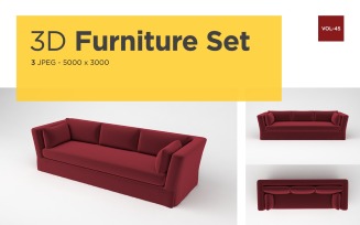 Modern Sofa Front View Furniture 3d Photo Vol-45 Product Mockup