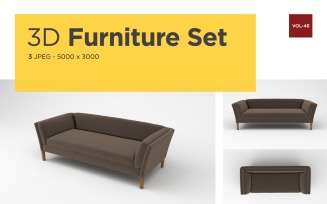 Modern Sofa Front View Furniture 3d Photo Vol-46 Product Mockup