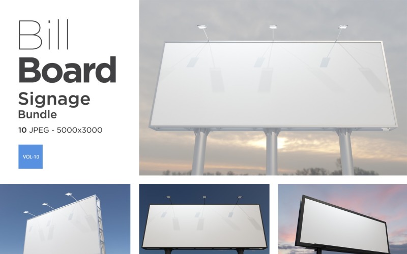 Outdoor Advertising Billboard Sign Mockup Set Vol-10 Product Mockup