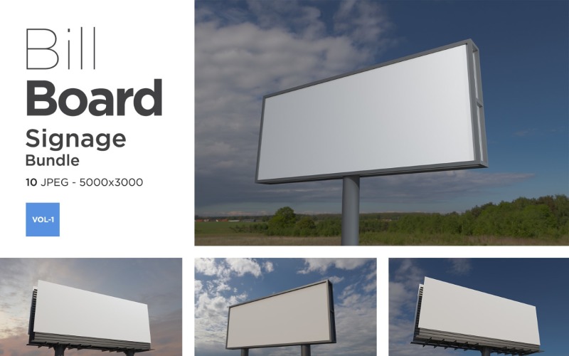 Outdoor Advertising Billboard Sign Mockup Set Vol-1 Product Mockup