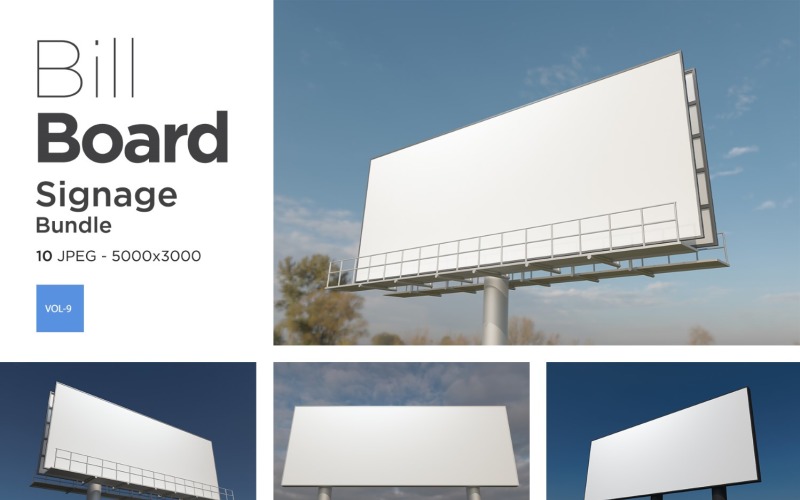 Outdoor Advertising Billboard Sign Mockup Set Vol-9 Product Mockup