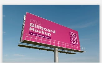 Sky Hooding Billboard Mockup Side View