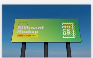 Three Outdoor Advertising Mockup Front View