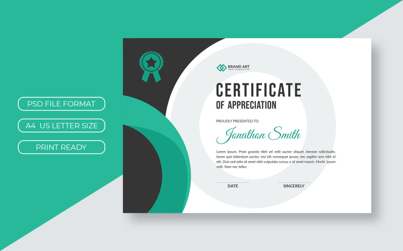 Jonathon Smith Theme Design Certificate template Certificate Template