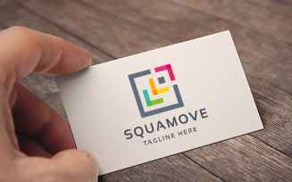 Abstract Professional Square Move Logo template