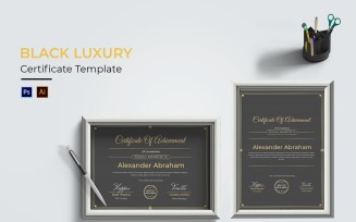 Black Luxury Certificate Template