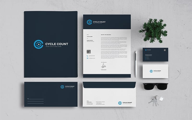 Cycle Count - Stationery Corporate identity template Corporate Identity