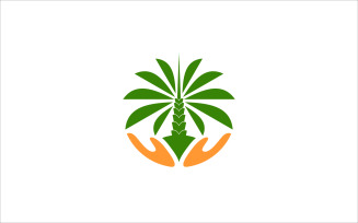 Group Hands and Oil Palms Logo template