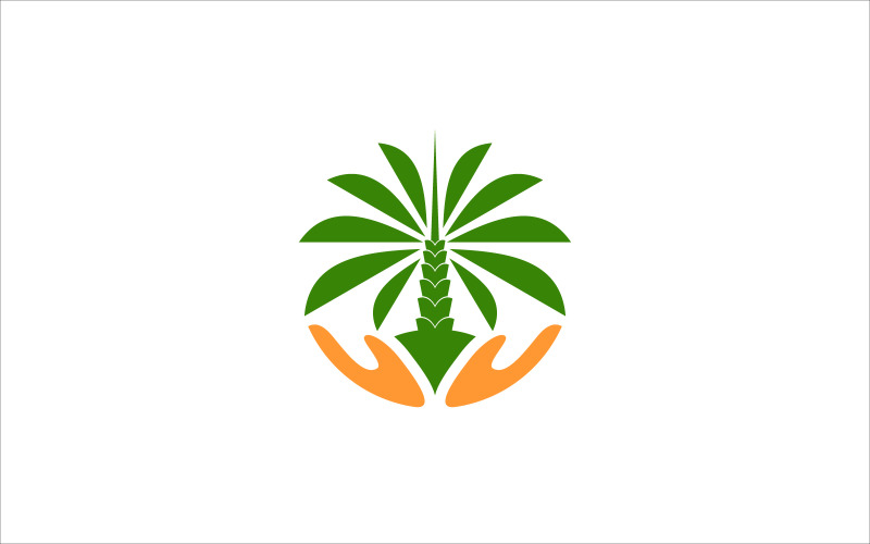 Group Hands and Oil Palms Logo template Logo Template