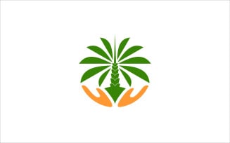 Group Hands and Oil Palms Logo template