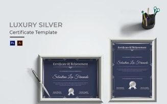Luxury Silver Certificate template