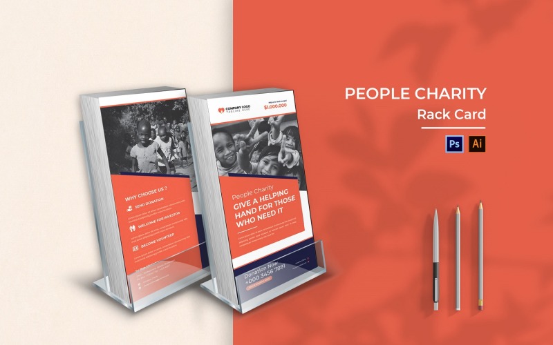 People Charity Rack Card Template Corporate Identity