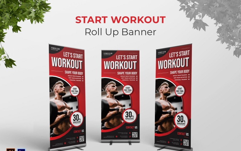 Start Workout Roll Up Banner Corporate Identity