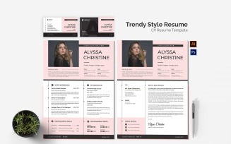 Trendy Style CV Printable Resume Templates