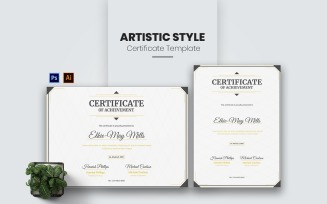 Artistic Style Certificate template