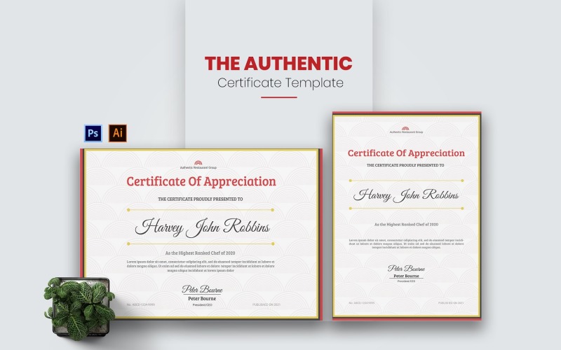 Authentic Design Certificate template Certificate Template