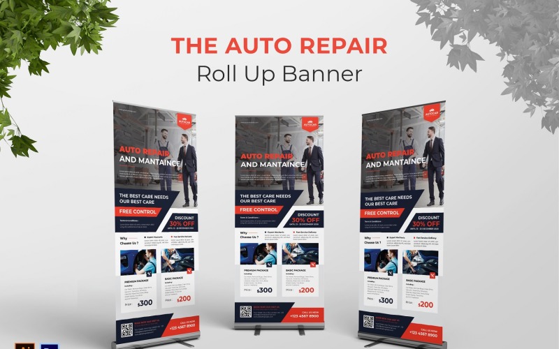 Auto Repair Roll Up Banner Corporate Identity