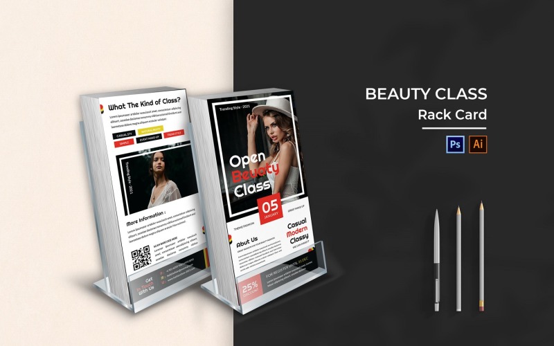 Beauty Class Rack Card Brochure Corporate Identity