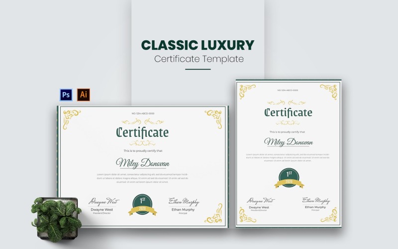 Classic Luxury Certificate template Certificate Template