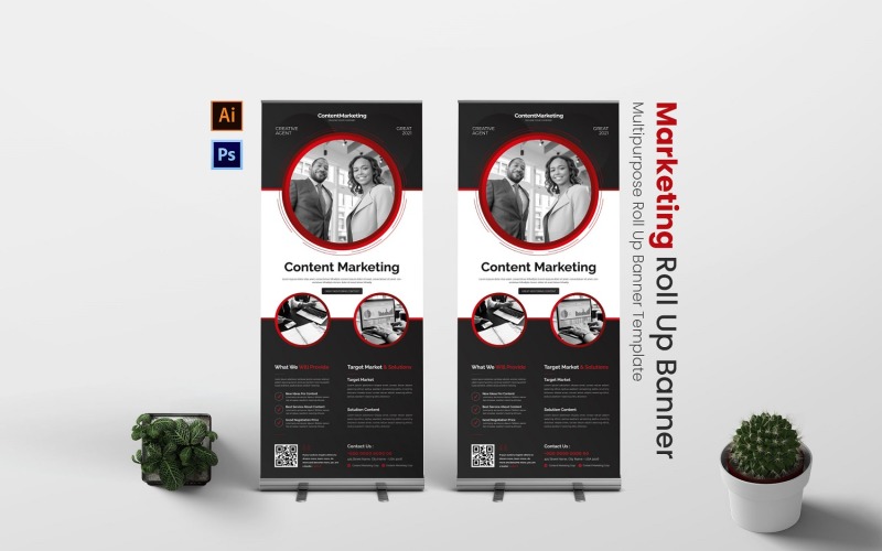 Content Marketing Roll Up Banner Corporate Identity