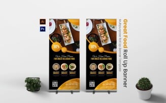 Delicious Food Roll Up Banner