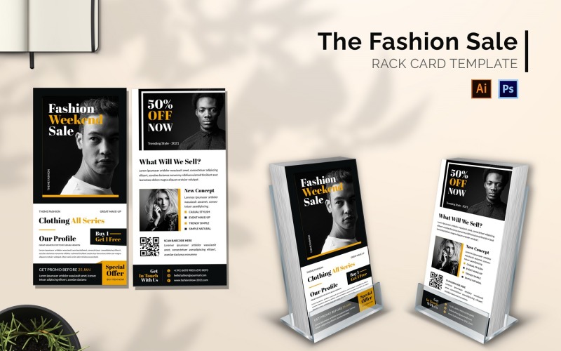 Fashion Sale Rack Card Brochure Corporate Identity