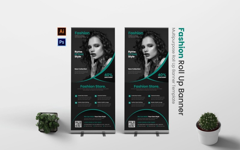 Fashion Store Roll Up Banner Corporate Identity