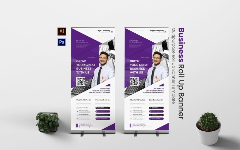Growth Business Roll Up Banner Corporate Identity