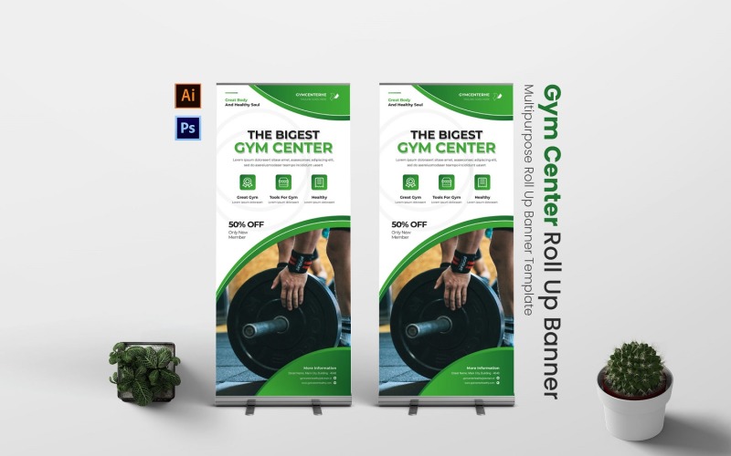 Gym Center Roll Up Banner Corporate Identity