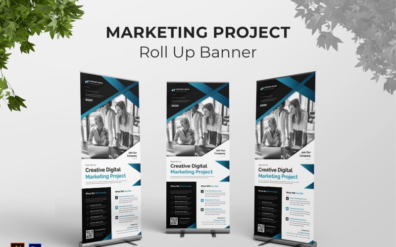 Marketing Project Roll Up Banner Corporate Identity