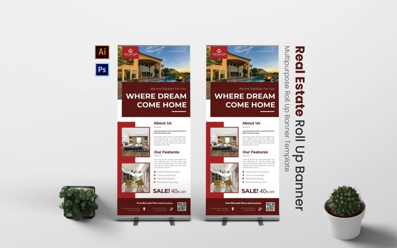 Modern Estate Roll Up Banner Corporate Identity