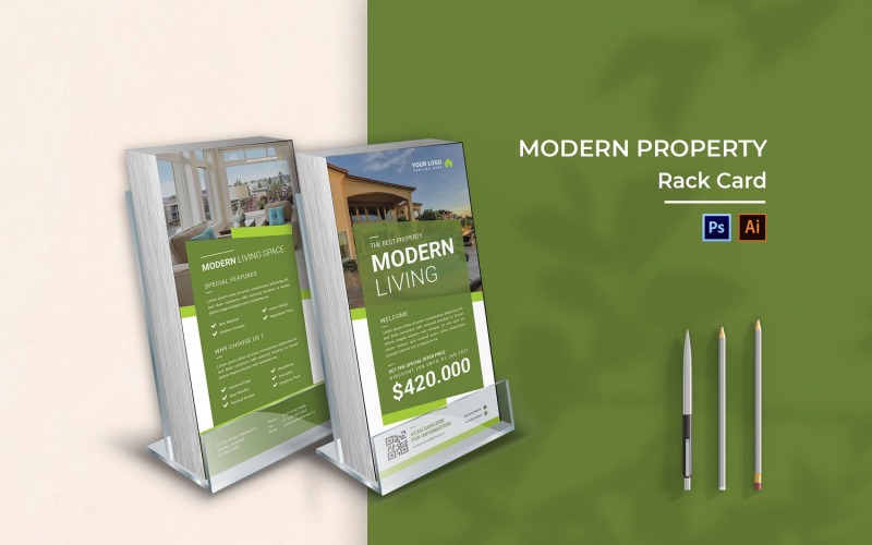Modern Property Rack Card Brochure Corporate Identity